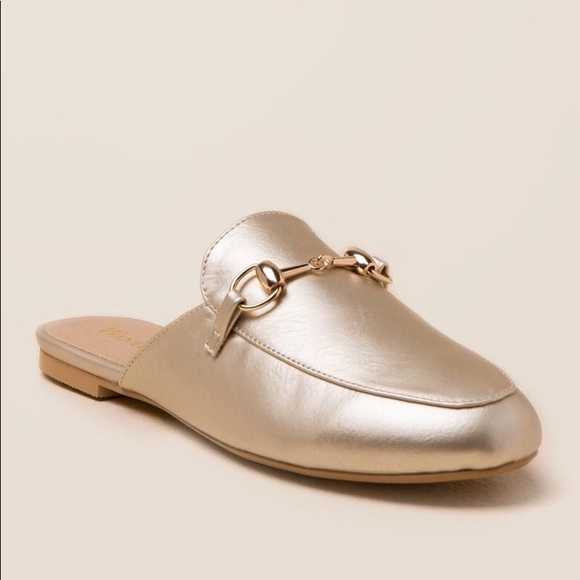 Wanted Shoes - Wanted | Gold Bitman Loafer Mule Slides